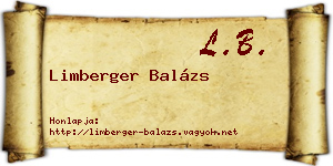 Limberger Balázs névjegykártya